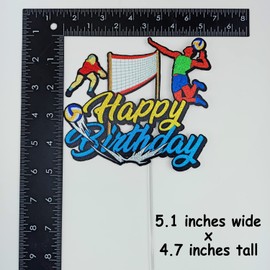 Decoración para tartas de voleibol de feliz cumpleaños, decoración de fiesta de cumpleaños, fiesta de voleibol, fiesta de voleibol de playa para fanáticos del voleibol