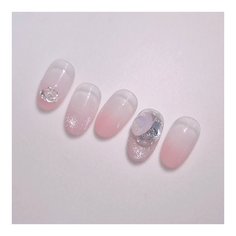 Opalose handmade nail tips - Coffin Midi / 오팔로즈 수제네일팁