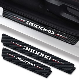 Annloysky 4Pcs Door Sill Plate Protectors for Dodge Ram 3500 Car Accessories, Carbon Fiber Leather Door Sill Stickers for Ram Truck Auto Accessories, Universal Size Suit to 2019/2021/2020 Ram 3500