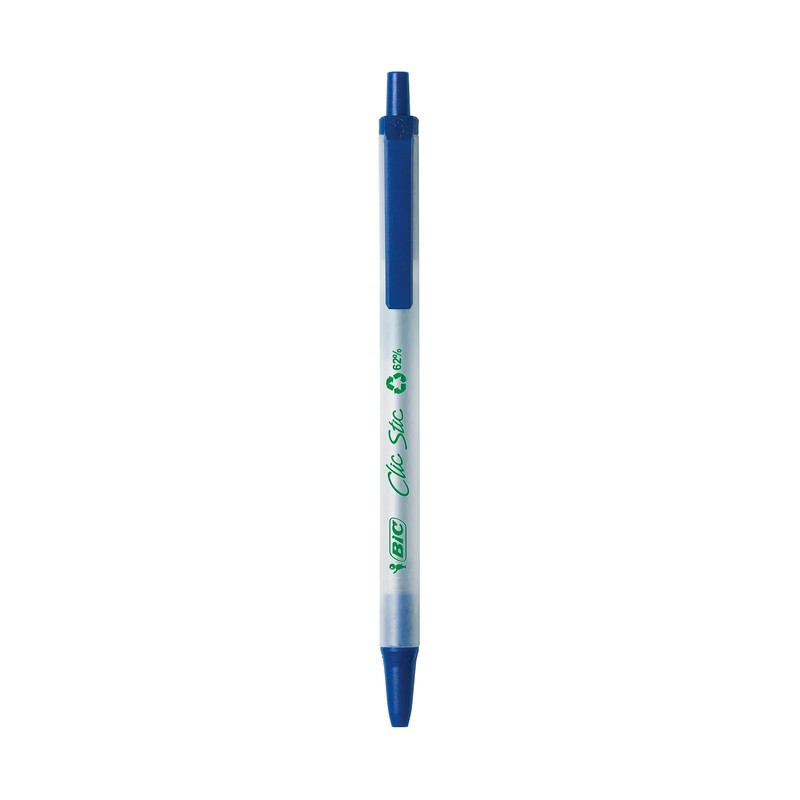 BIC ECOlutions Retractable Ball Pen, Medium Point (1.0 mm), Blue,