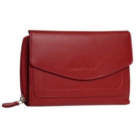 bruno banani Genuine Leather Women's Large Wallet with RFID Protection, Wallet with Coin Compartment, Purse for Many Cards, 022206, red