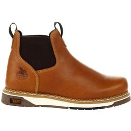 Georgia Boot AMP LT Wedge Chelsea Work Boot, Brown, Size 12(M)