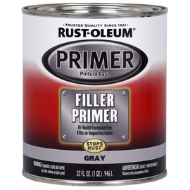 Rust-Oleum 254863 Automotive Filler Primer Brush On, Quart, Gray 32 Fl Oz (Pack of 1)