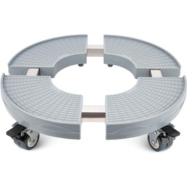 Base para Maceta con Ruedas Soporte para Plantas Rodante Ajustable 38-50 cm, Capacidad, Porta Macetas y Base Maceta para Interior y Exterior (Gris)