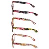 V.W.E. 3 Pairs Women Floral Mosaic Print Comfortable Classic Reading