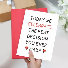 Anniversary Card to Husband Wife Couple 10 Year 1st Anniversary Gifts for Boyfriend Girlfriend Boo Basket Stuffers Funny Paper Anniversary Card Christmas Dating Anniversary for Him Her I Love You