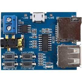 AYMBH MP3 Decoder Board with Lossless Audio, Onboard 2W Power Amplifier, TF Card & USB Support, Auto Playback, Compact MP3 Player Module for DIY Audio Projects