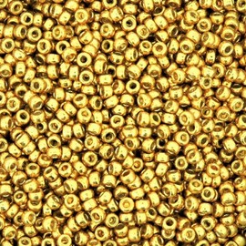 Miyuki Round Rocaille's Seed Beads Size 15/0 8.2g Duracoat Galvanized Gold 15-4202
