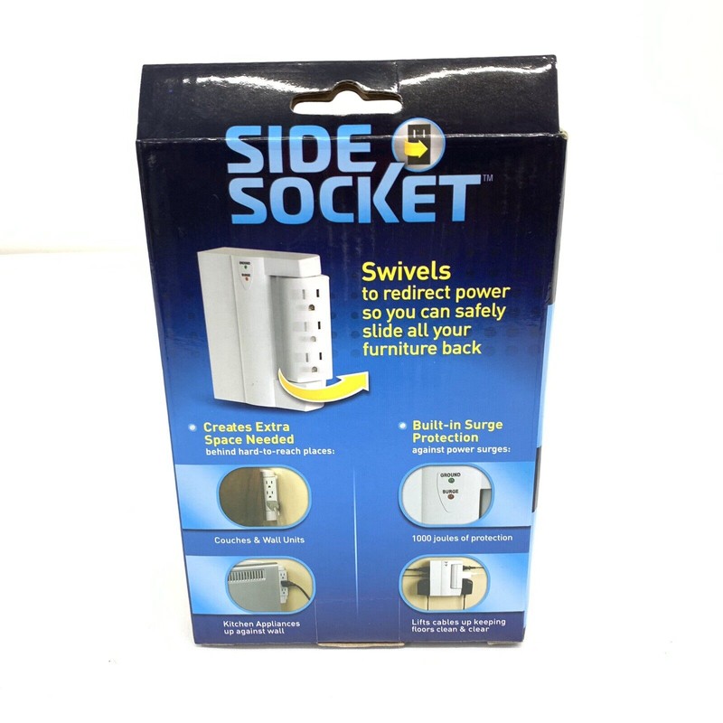 Side Socket Swivel Outlet w/ Surge Protector AS SEEN ON