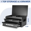 WORKPRO 15 Inch Metal Tool Box with 2 Drawers &