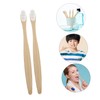 WOONEKY 5pcs Soft Bristle Toothbrushes for Adults Minimalist Round Head