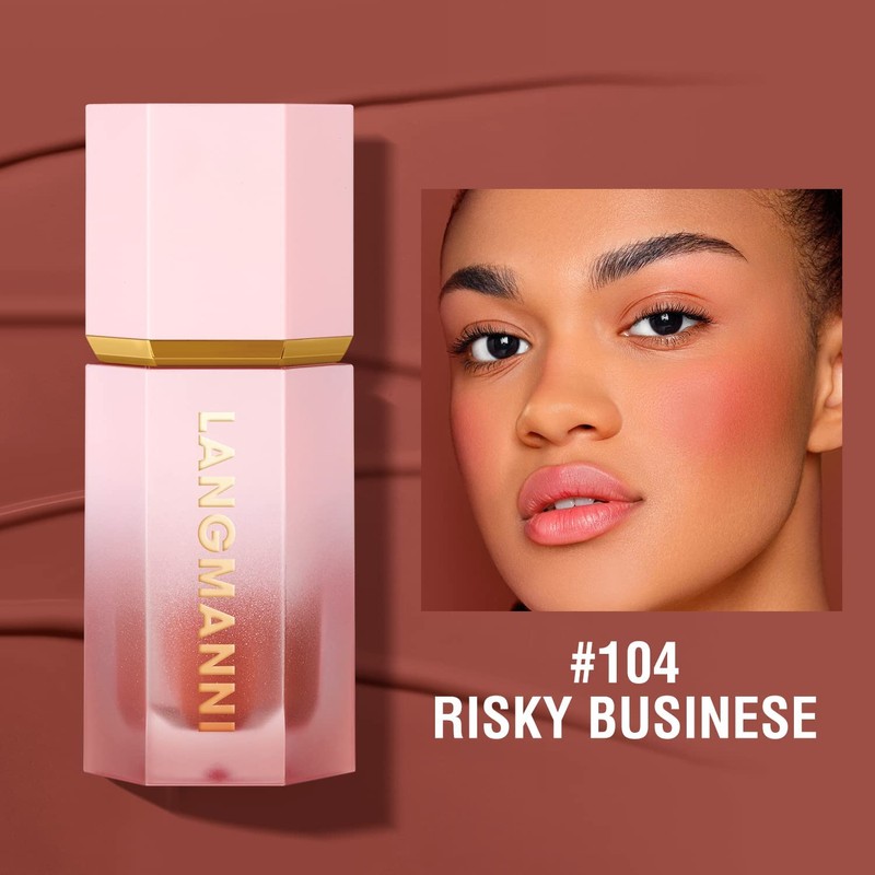 Bluemega Rubor Líquido, Maquillaje En Crema Suave Para Mejillas, De