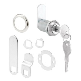 Prime-Line U 9945 - Cerradura para cajones y gabinetes - Archivos y cajones importantes, 1 1/8 pulgadas, acero inoxidable fundido a presión, se adapta a 13/16 pulgadas. Grosor máximo del panel