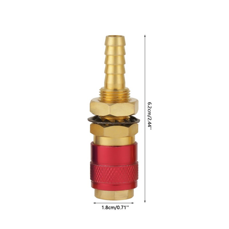 2 pieces 8 mm water-cooled and gas adapter, quick coupling,