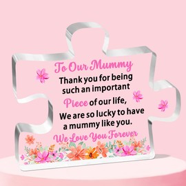 FMCC Mummy Gifts Best Mummy Birthday Gifts Mummy Mum Mothers Day Christmas Keepsake Acrylic Plaque Gifts for Mummy from Daughter And Son
