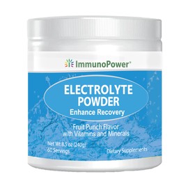 ImmunoPower Daily Electrolyte Powder Drink Mix – Fruit Punch, 60 Servings – Hydration Powder with 6 Key Electrolytes and Trace Minerals – Keto Friendly, Vegan, Non-GMO and Sugar-Free