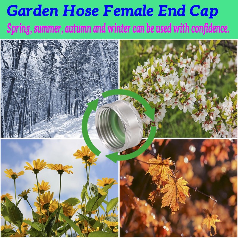 SNUTUYA 3/4 Garden Hose Caps And Plugs，Lead-Free，304 Stainless Steel Hose
