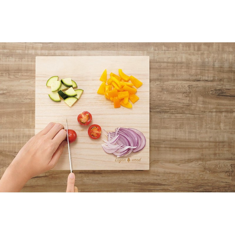 Kakusee LW-11 Paulownia Cutting Board, Square, Baked Marked, Spill Resistant,