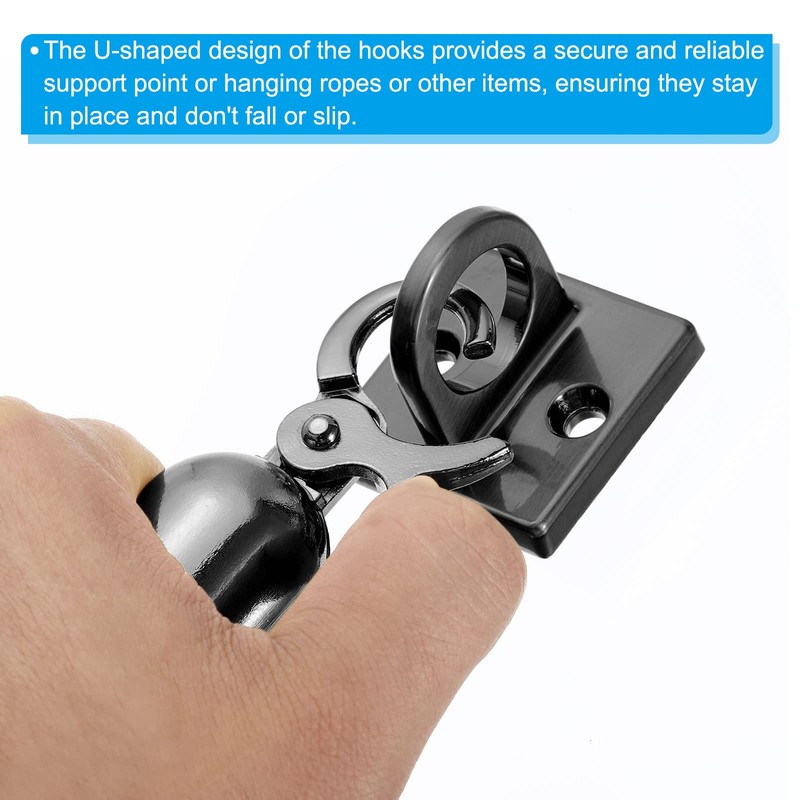 PATIKIL Pad Eye Plate U Hooks, Metal Ceiling Hook Wall