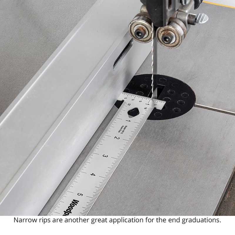 Woodpeckers Hook Rule, 12 Inch, Stainless Steel Woodworking Ruler That