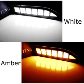 iJDMTOY Vertical Vent Fit Switchback LED Daytime Running Light Kit Compatible with 2021-up Nissan Rogue, White LED DRL & Amber Sequential LED Turn Signal Feature