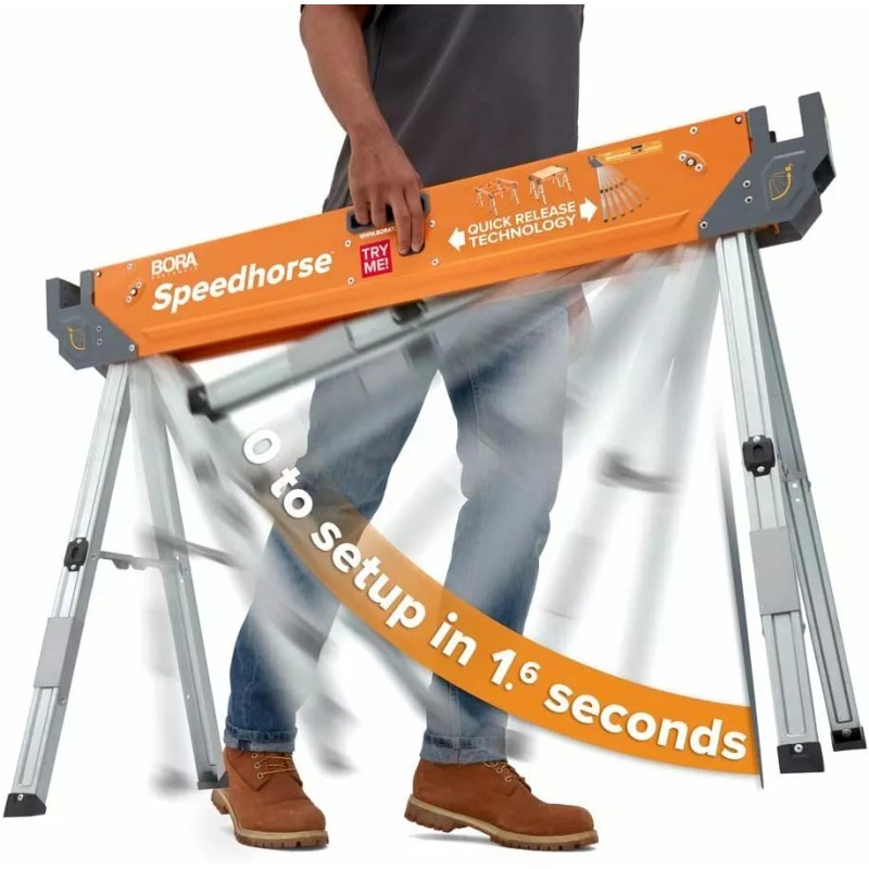 Bora Portamate Speedhorse Sawhorse - Single Piece Table Stand with