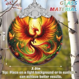 Christmas Ornament - Stained Glass Phoenix Ornament - Christmas Home Decor - Christmas Tree Ornament - Holiday Ornament - Holiday Present Ideas - Gift Exchange - The Majestic Phoenix