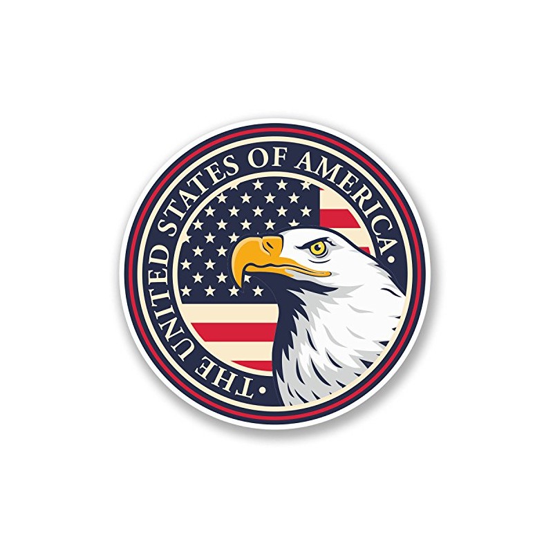 2 x 10cm USA Eagle Vinyl Sticker Laptop Car Travel