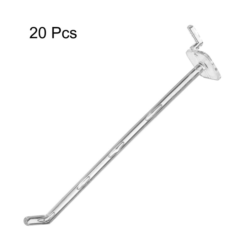 sourcing map 20pcs Clear Pegboard Hooks 6" Length Plastic Peg
