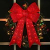JUSTPRO 40" 99 LED Lighted Red Sparkly Bow Christmas Decoration
