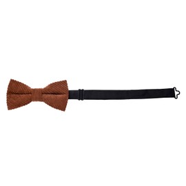 MASADA Mens Retro Corduroy Bow Tie Pre-tied Fully Adjustable Handmade with Hook Fastening - 12 x 6 cm, brown