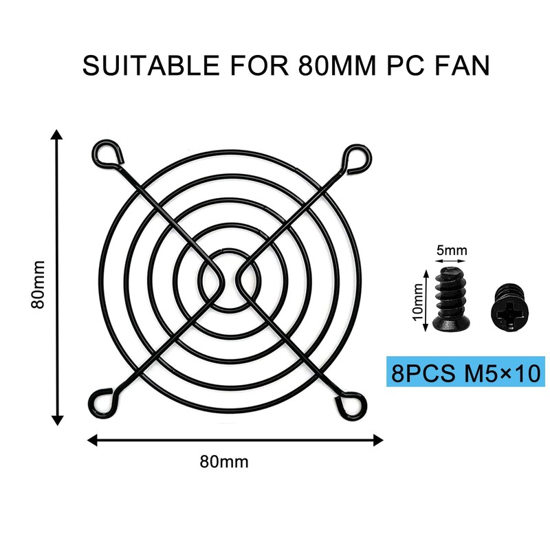 DVUIYYL 2 PCS 80mm Fan Grill pc 80mm Fan Bracket
