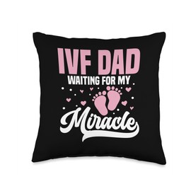 Infertility Awareness IVF Essentials IVF Dad IVF Strong Throw Pillow