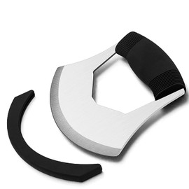 KAYCROWN Mezzaluna Knife Pizza Cutter Salad Chopper - Stainless Steel Sharp Rocker Ulu Knife with Protective Cover for Cutter Pizza, Meat, Vegetables, Herbs, Salad