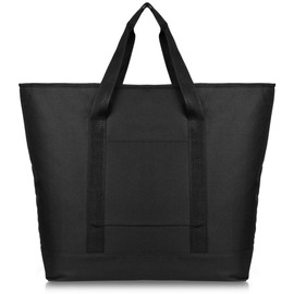 DALIX 25" Large Insulated Tote Bag w/Zipper Leakproof in Black