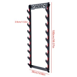 FOXSMZZ Sword Holder Wall Mount Velvet Padded Samurai Sword Stand Display Katana Wakizashi Tanto Wall Hanger Sword Rack (9-Tier)
