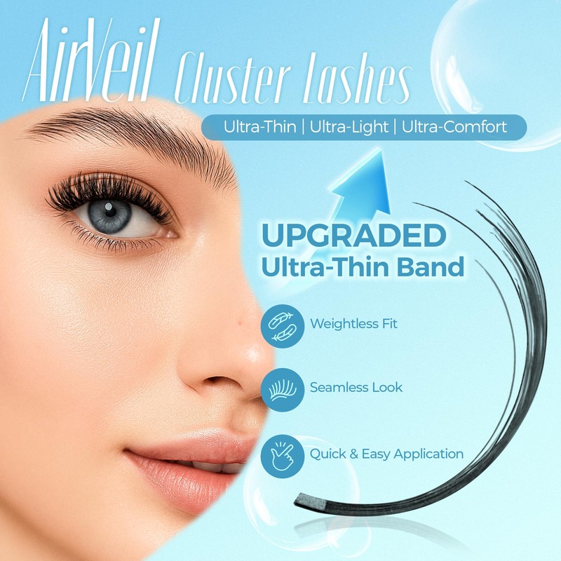 LASHVIEW Cluster Lashes,Lash Clusters Natural Look Cluster Lashes Extensions Super