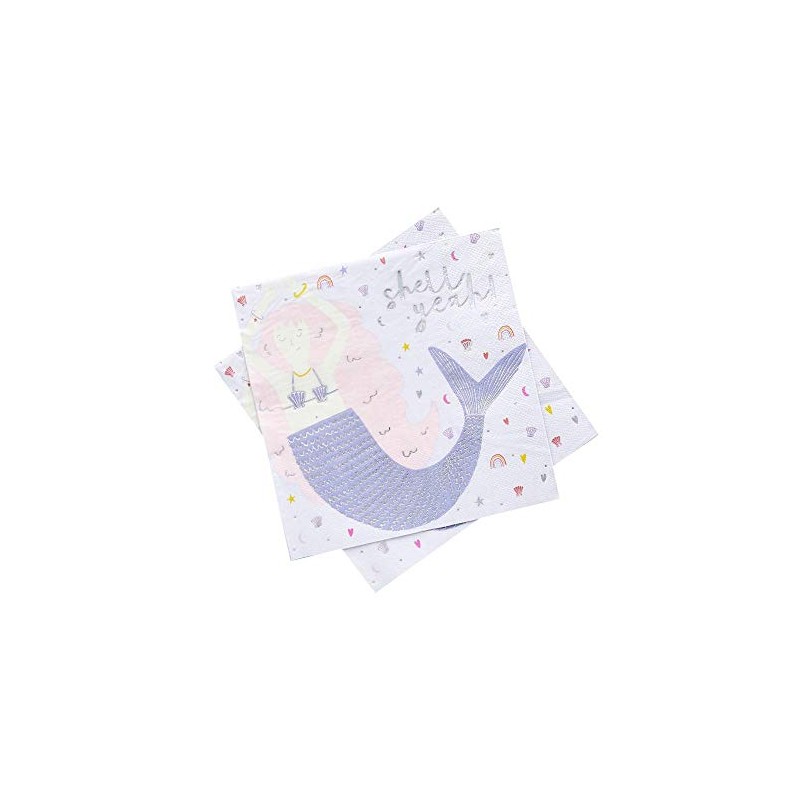 Shell Yeah Mermaid Napkins by Hootyballoo