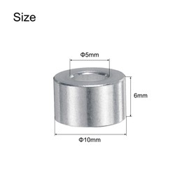 uxcell 40pcs Aluminum Spacer 5mm Bore x 10mm OD x 6mm Length Screw Standoff Bushing Plain Finish Round Metal Spacer for M5 Screws Bolts and Rods