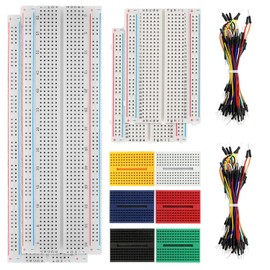 Xiatiaosann 140pcs Breadboard Assortment kit, With 2Pcs 830 Tie Points breadboard & 2Pcs 400 Tie Points breadboard & 6Pcs 170 Tie Points & 130Pcs Jumper Wires