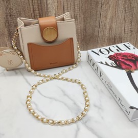 HAOBIN Pack of 2 Handbag Chain Metal Purse Chains Strap Bag Chain Carry Strap Beads Chain Shoulder Strap Chains Beads Bags Replacement Chain 100 cm Strap Replacement Bag Accessory Pendant