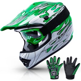 TCMT Youth Kids Helmet Motocross ATV Dirtbike BMX MX Offroad Full Face Motorcycle Helmet Gloves Goggles Dot Approved