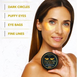 Luxury Under Eye Patches - 24K Gold Eye Mask Anti-Aging Hyaluronic Acid - Under Eye Mask for Reducing Dark Circles & Puffy Eyes (15 PAIRS) - Under Eye