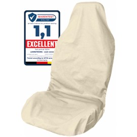 LIONSTRONG® Car Seat Covers for Cars [Waterproof] - Waterproof Seat Covers After Gym Dirt Resistent - Washable Automotive Seat Covers - Car Sweat Towel Seat Cover - Universal - Polyester Beige