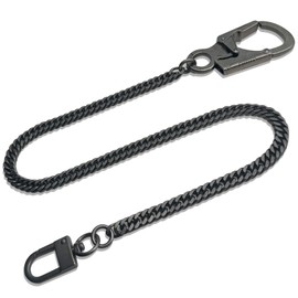 Wallet Chain, Pocket Chain for Men, Long Key Chain with Double Locking Mechanism, Heavy Duty Biker Wallet Chain, 64cm Muscle Carabiner Chain, Stainless Steel