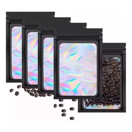 500pzs Bolsa Dealmacenamiento Láser Bolsa A Prueba De Olores 12*9cm,Bolsa Holográfica Multiusos,Bolsas Herméticas Reutilizables,Bolsas Almacenamiento,Pouch,Bolsa Ziplock para Almacenamiento Alimentos