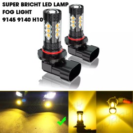 CHUSYYRAY Pair LED Fog Light Bulbs 9145 9140 H10 Amber 3000K yellow Driving Lamp Bulb DRL