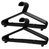 25x Adult Coat Hangers for Clothes Black Plastic Hangers with