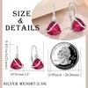 YIFSIY Women Ruby Leverback Earrings 925 Sterling Silver Triangle cut