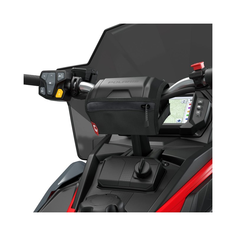 Polaris Snowmobile MATRYX Trail Handlebar Pad, Black, for Document Storage